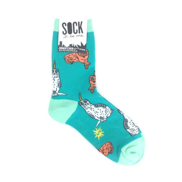 Sock It To oMe Accessories - Women's CATICORN Crew Socks Cat Unicorn